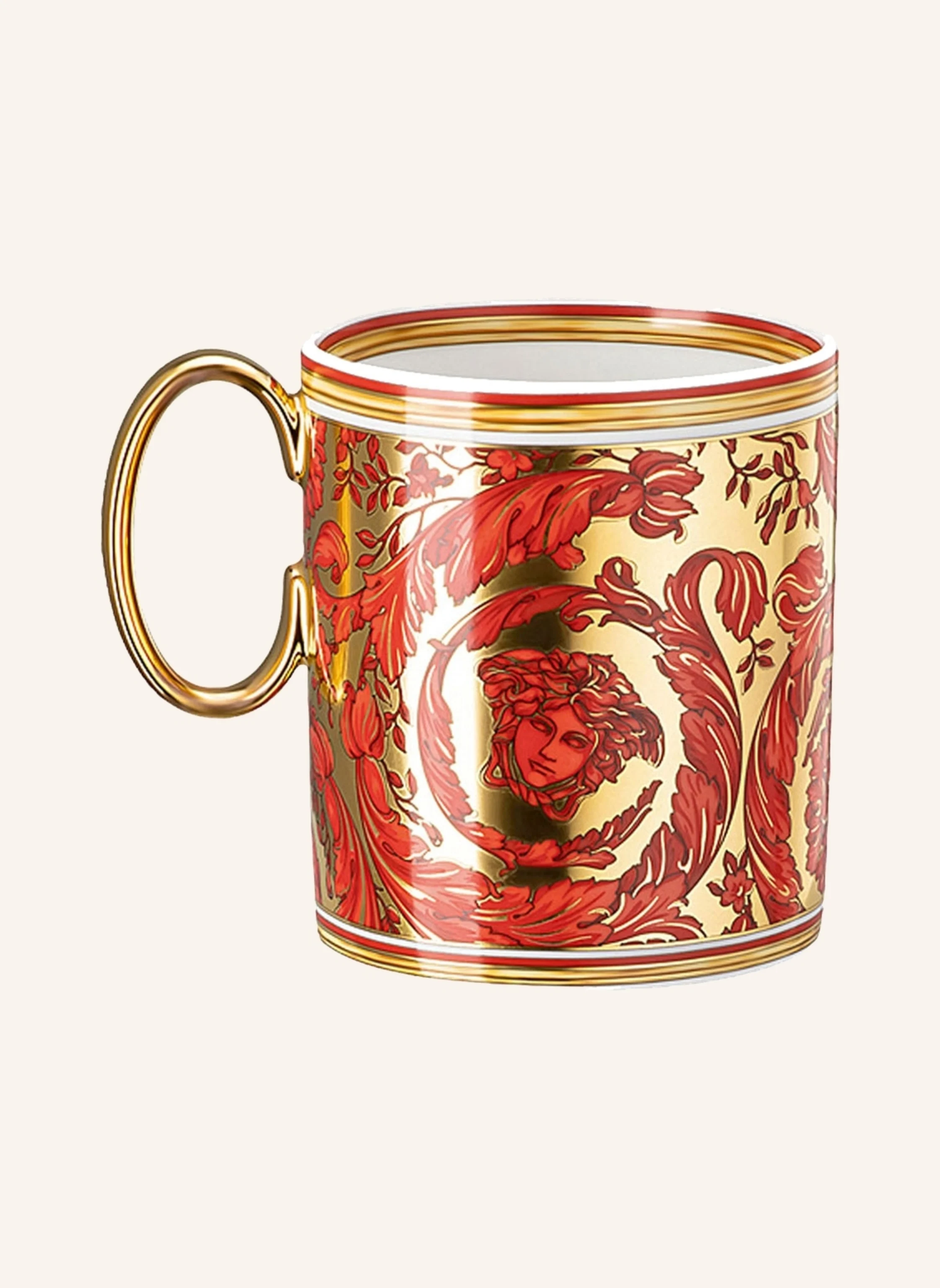 Rosenthal meets VERSACE Henkelbecher MEDUSA GARLAND RED