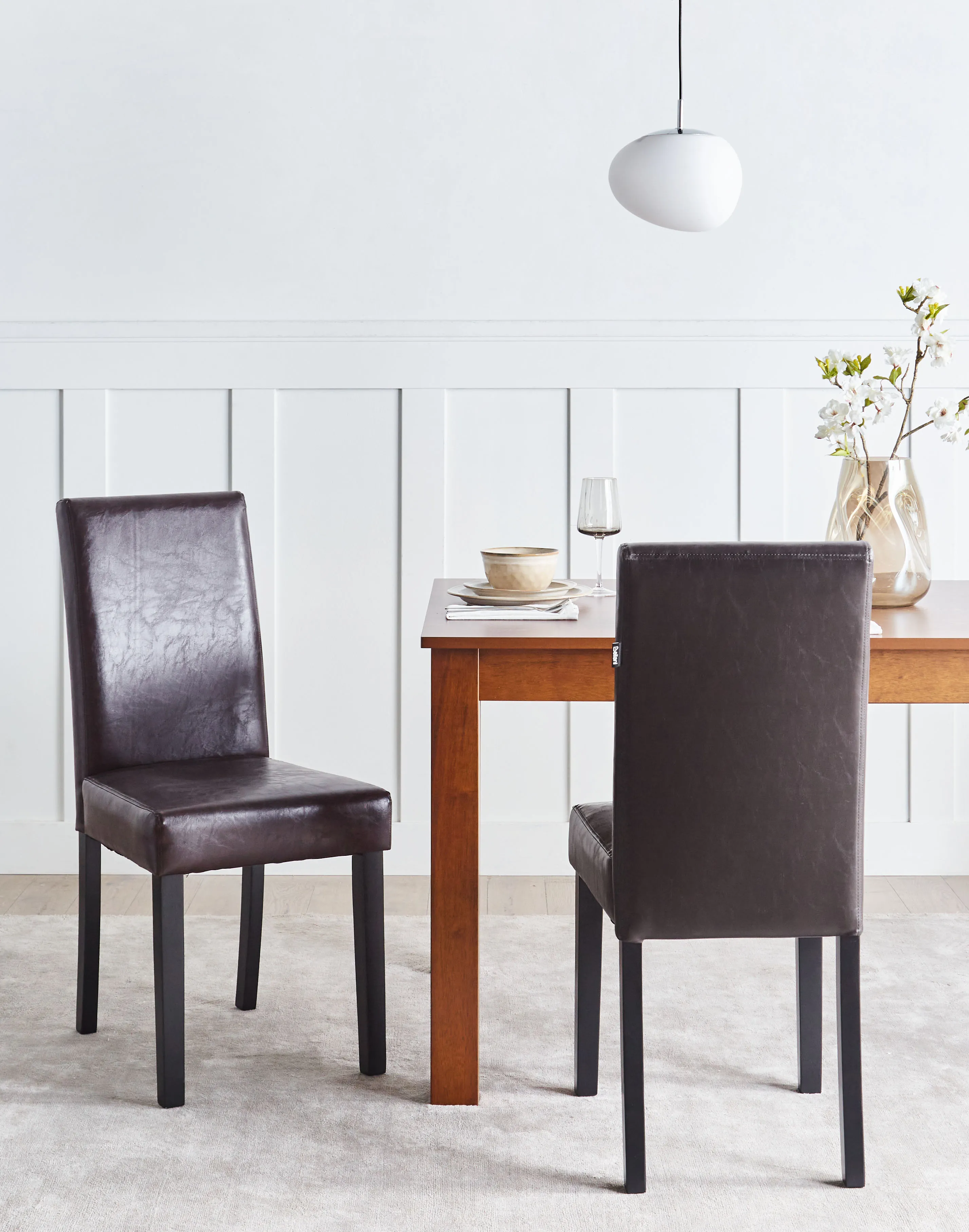 Set van 2 eetkamerstoelen BROADWAY Kunstleer Donkerbruin