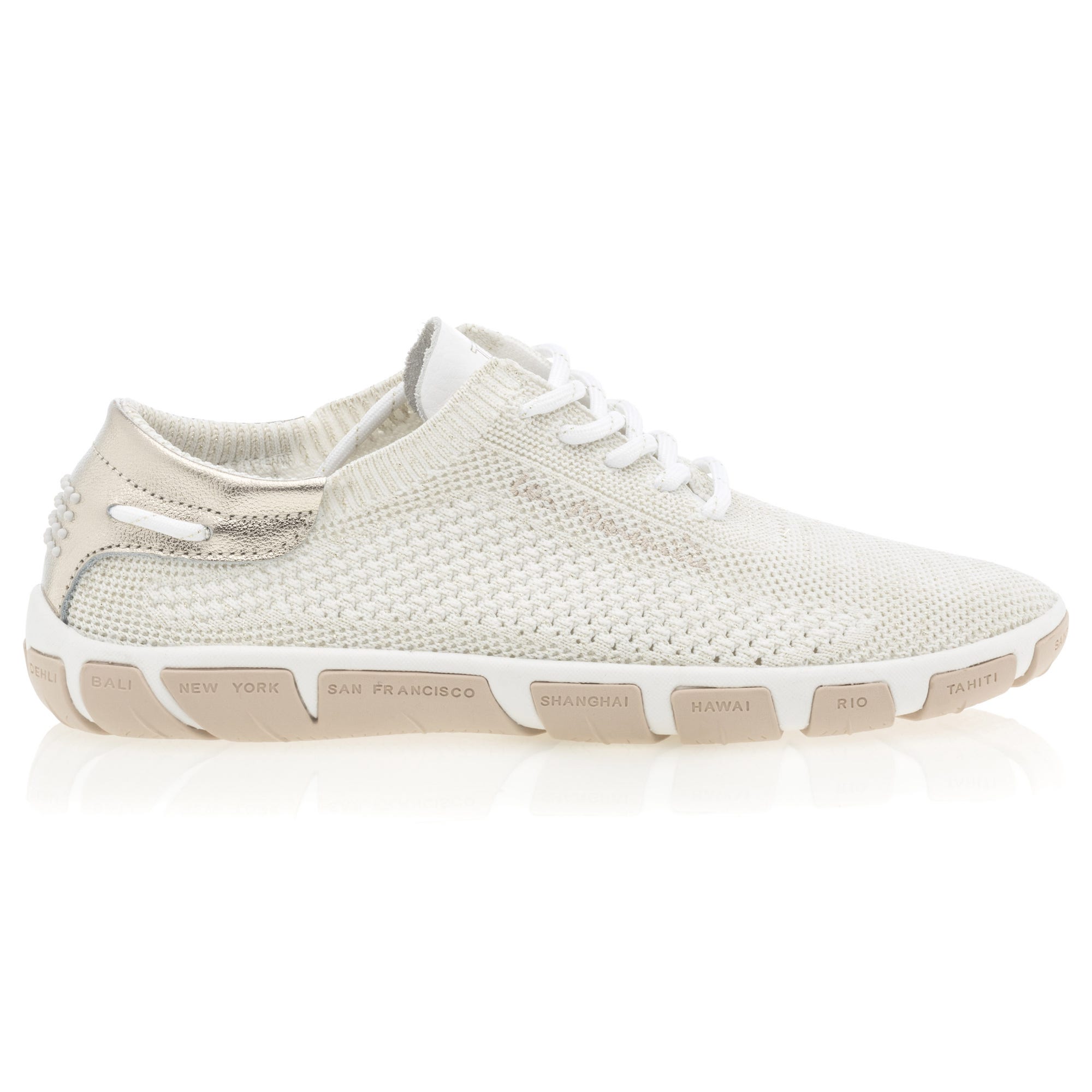Baskets basses Femme blanc/or