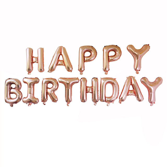 (40cm) Happy Birthday Ballon Girlande Party Dekoration Accessoires Luftballons - Roségold