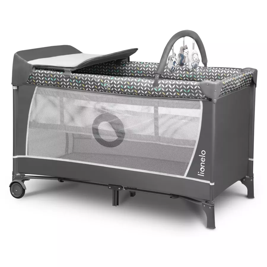 lionelo Reisebett Flower Grey Scandi