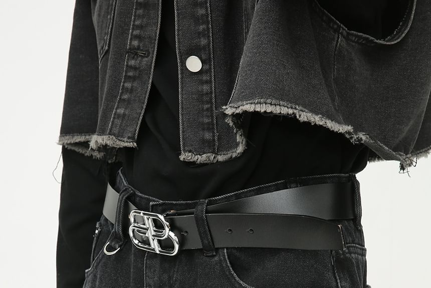FAERIS - Mid Rise Washed Capri Jeans met wijde pijpen