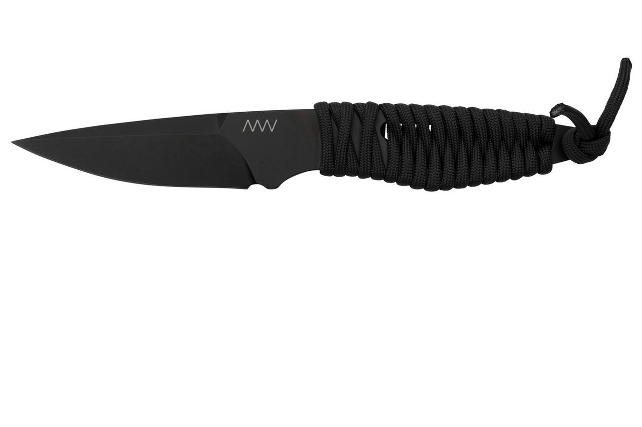 ANV Knives P100 Sleipner Cerakote, Grey Paracord, P100-038, Black Kydex Sheath, nekmes