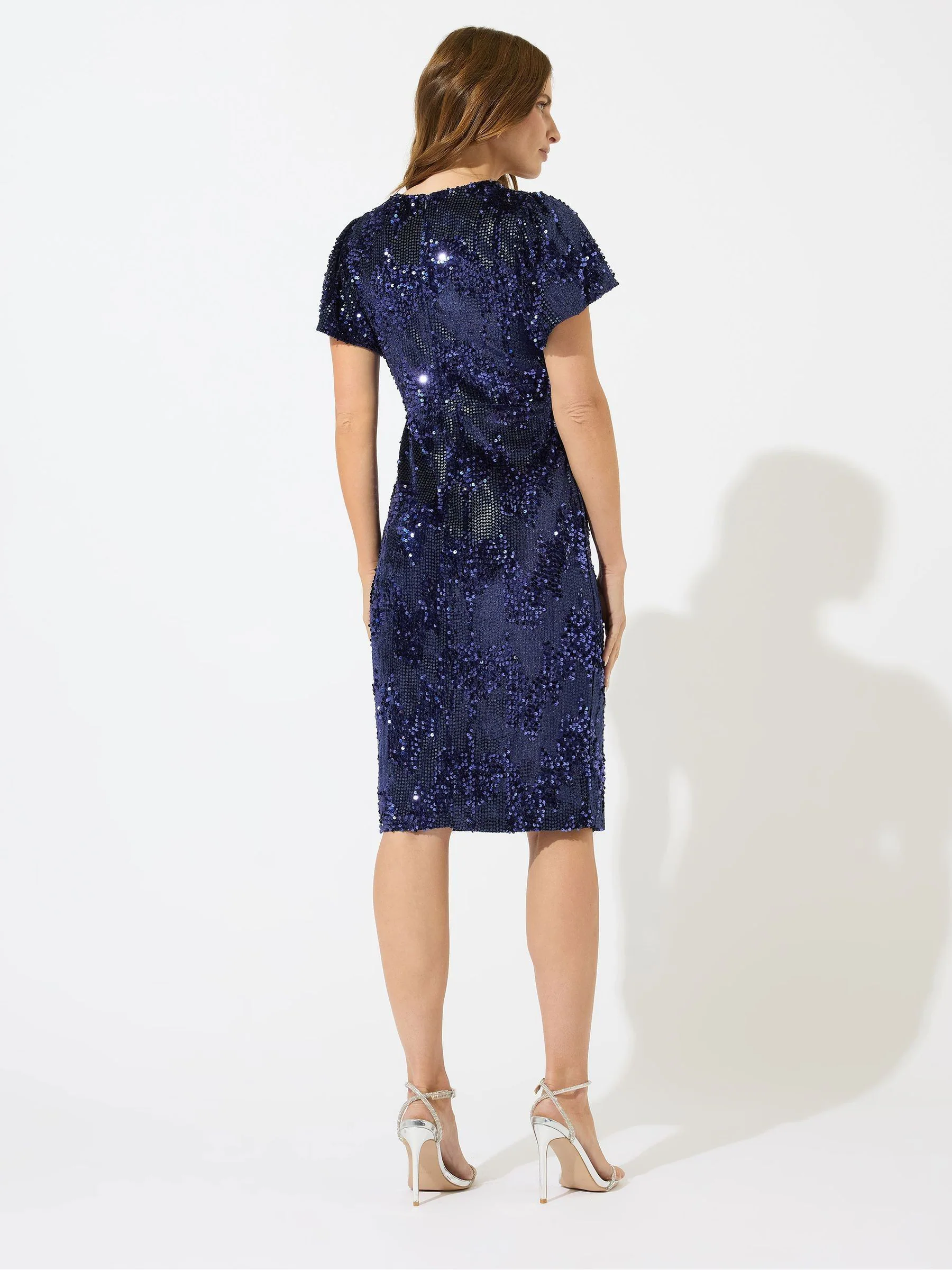 M&Co Mixed Sequin Wrap Shift Dress