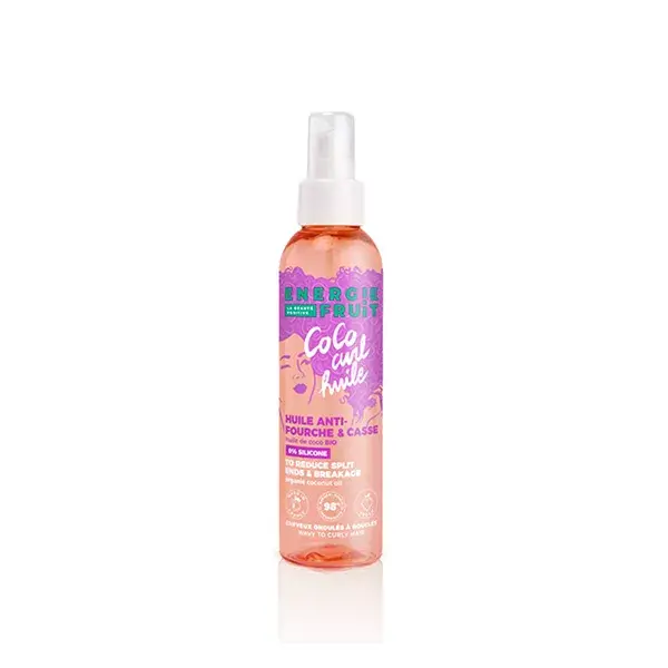 Óleo para estilizar cabelo Energie Fruit, óleo de coco e karité, 150ml
