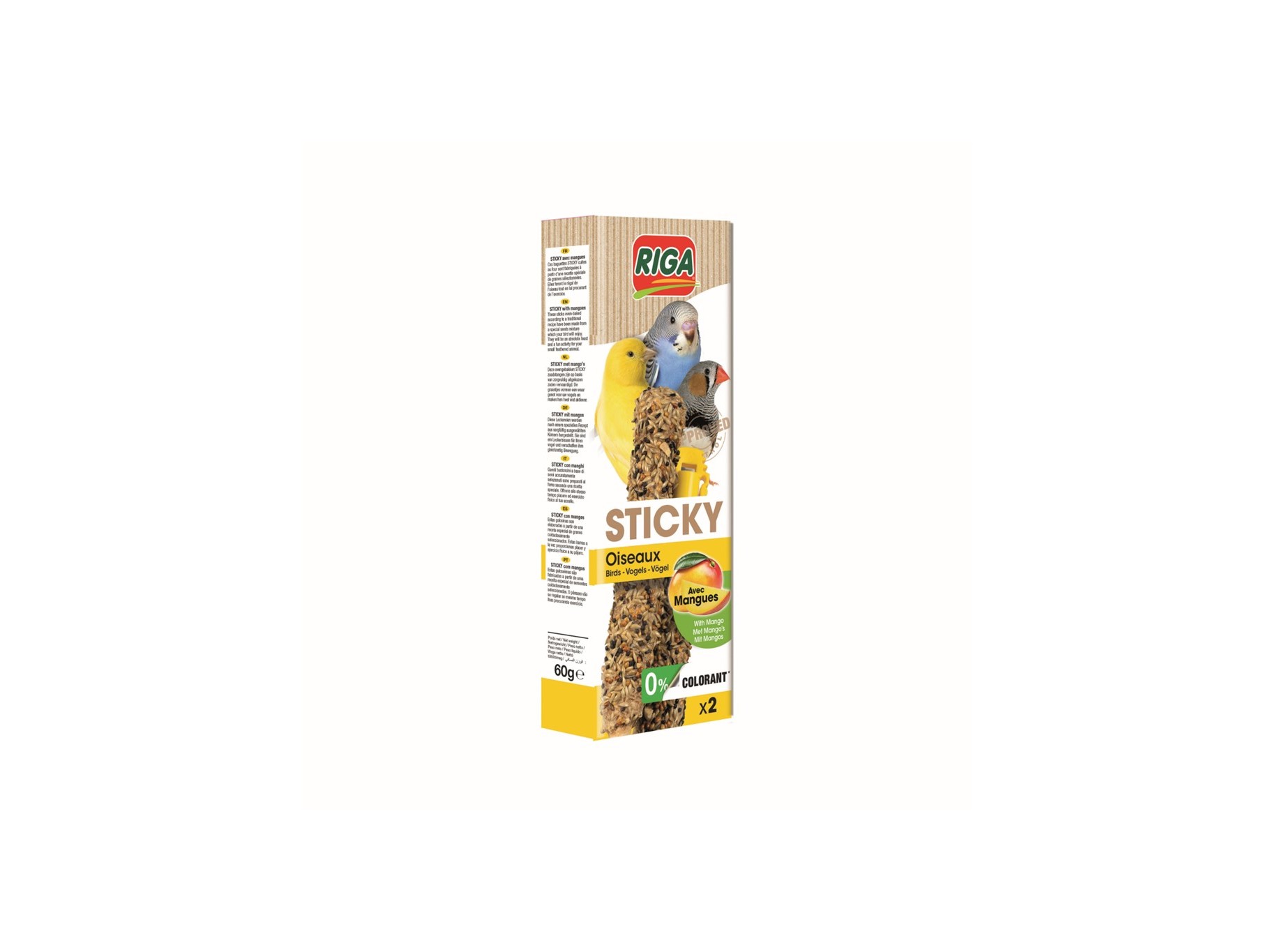 BARRITAS PARA CANÁRIO RIGA STICKY FRUTA EXÓTICA PACK 2 UNIDADES
