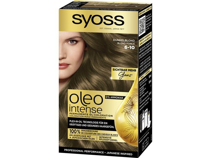 Syoss oleo intense Haarcoloration Oleo Intense 6-10 Dunkelb Permanente Haarfarbe für glänzendes, glattes und gesund aussehendes Haar