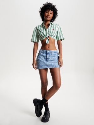 Camisa listrada ultra cropped