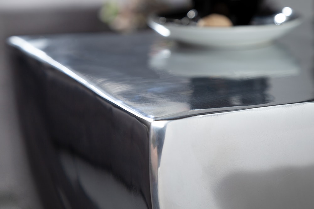 riess-ambiente Beistelltisch TWIST - 30cm silber Aluminium poliert Sitzhocker Modern Design