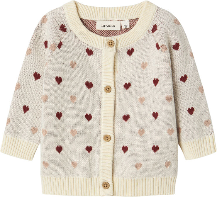 Lil' Atelier NBFSARAN LS KNIT CARD HEART LIL Turtledove