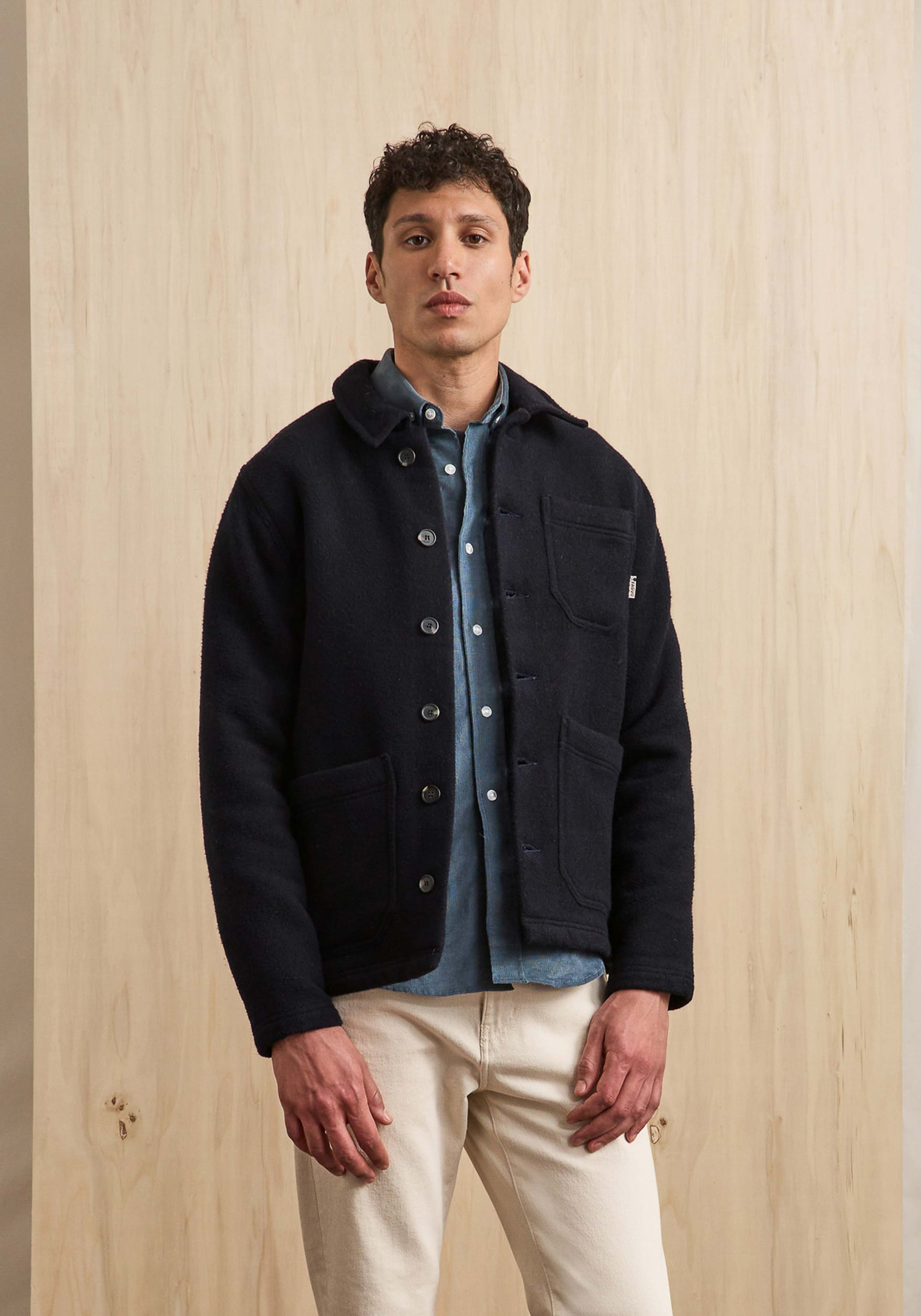 Faguo Wolljacke Lorge Outerwear Woven Navy