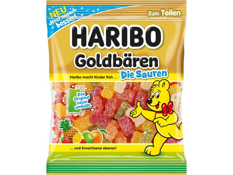 Haribo Gummibonbons Saure Goldbären 175 g Gezuckerte Fruchtgummis