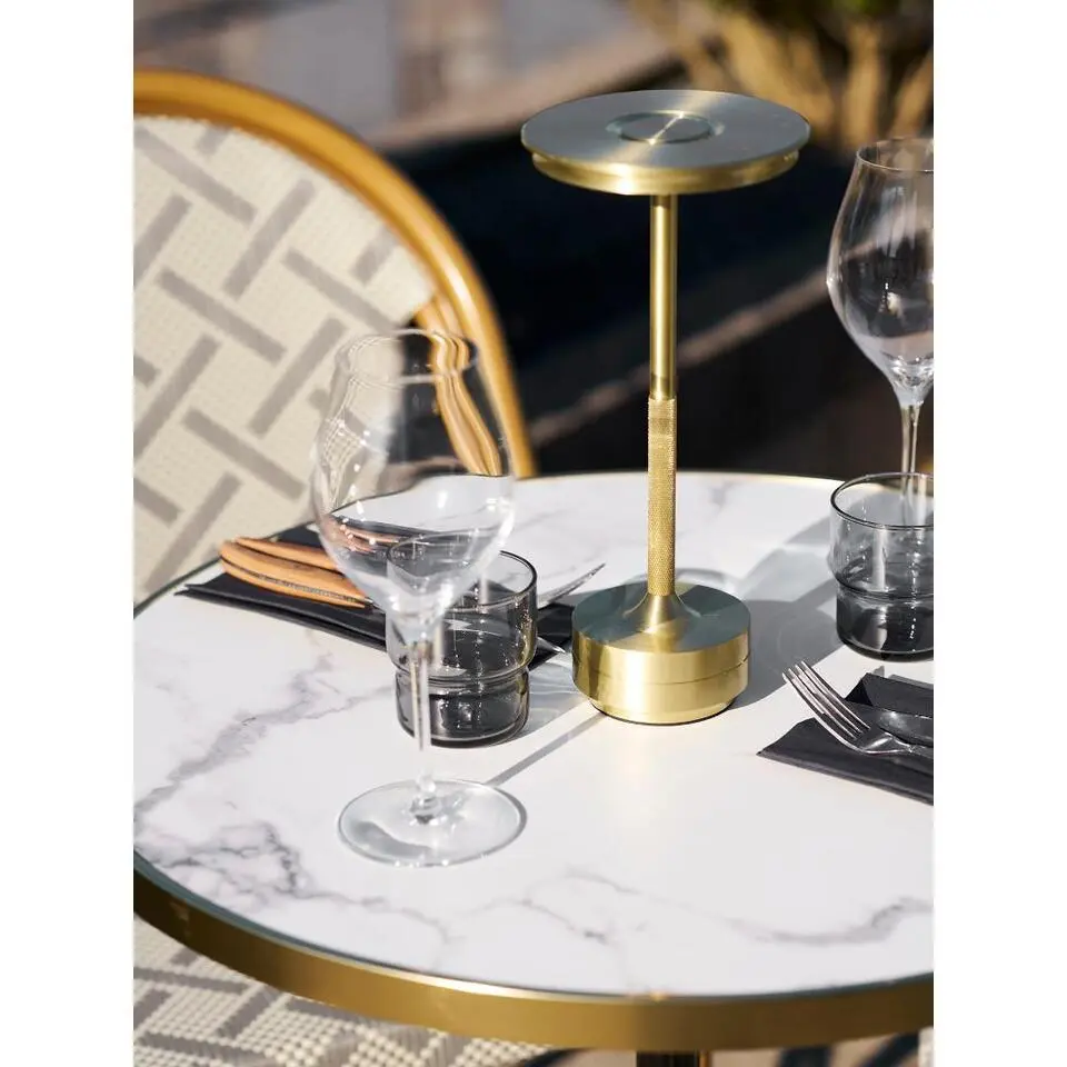 Hioshop Trine cafetafel Ø60cm marmerdecor wit