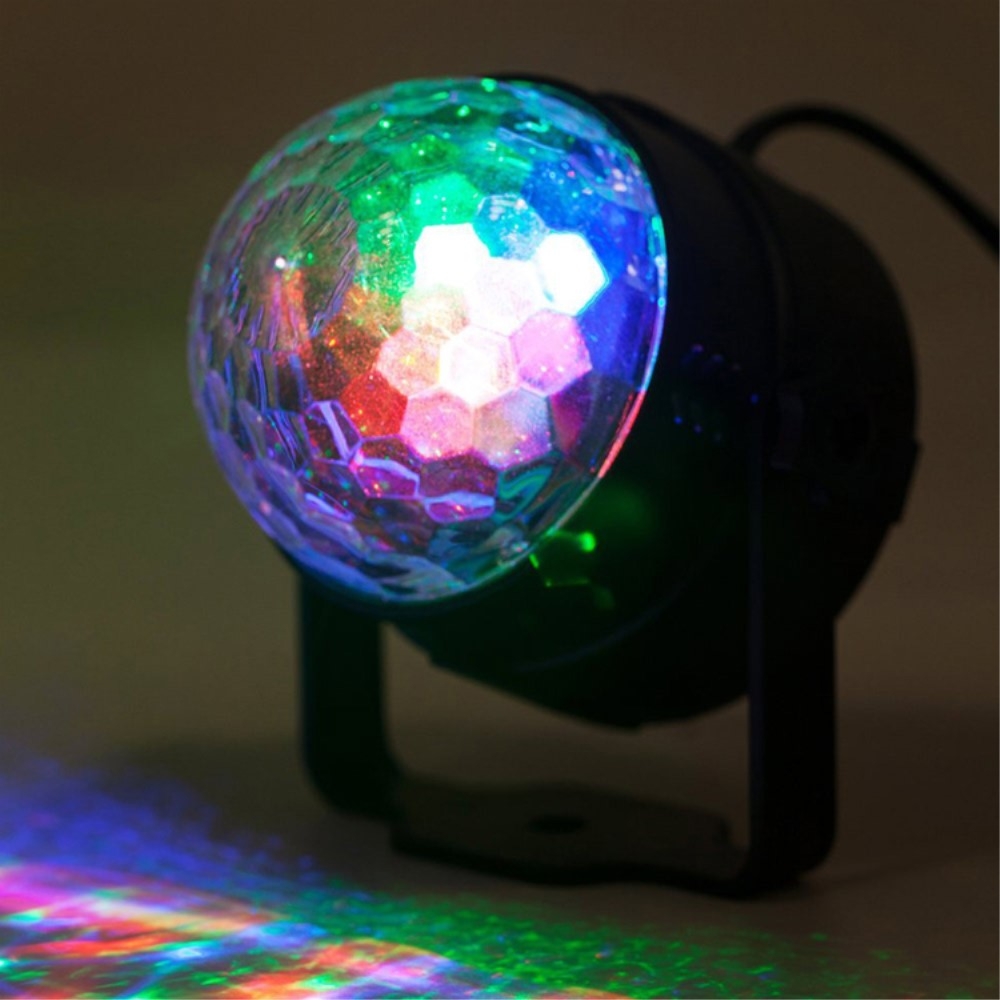 Soundgesteuerte 6W LED Discokugel Multicolor Partylicht mit Fernbedienung (RGB Farben)