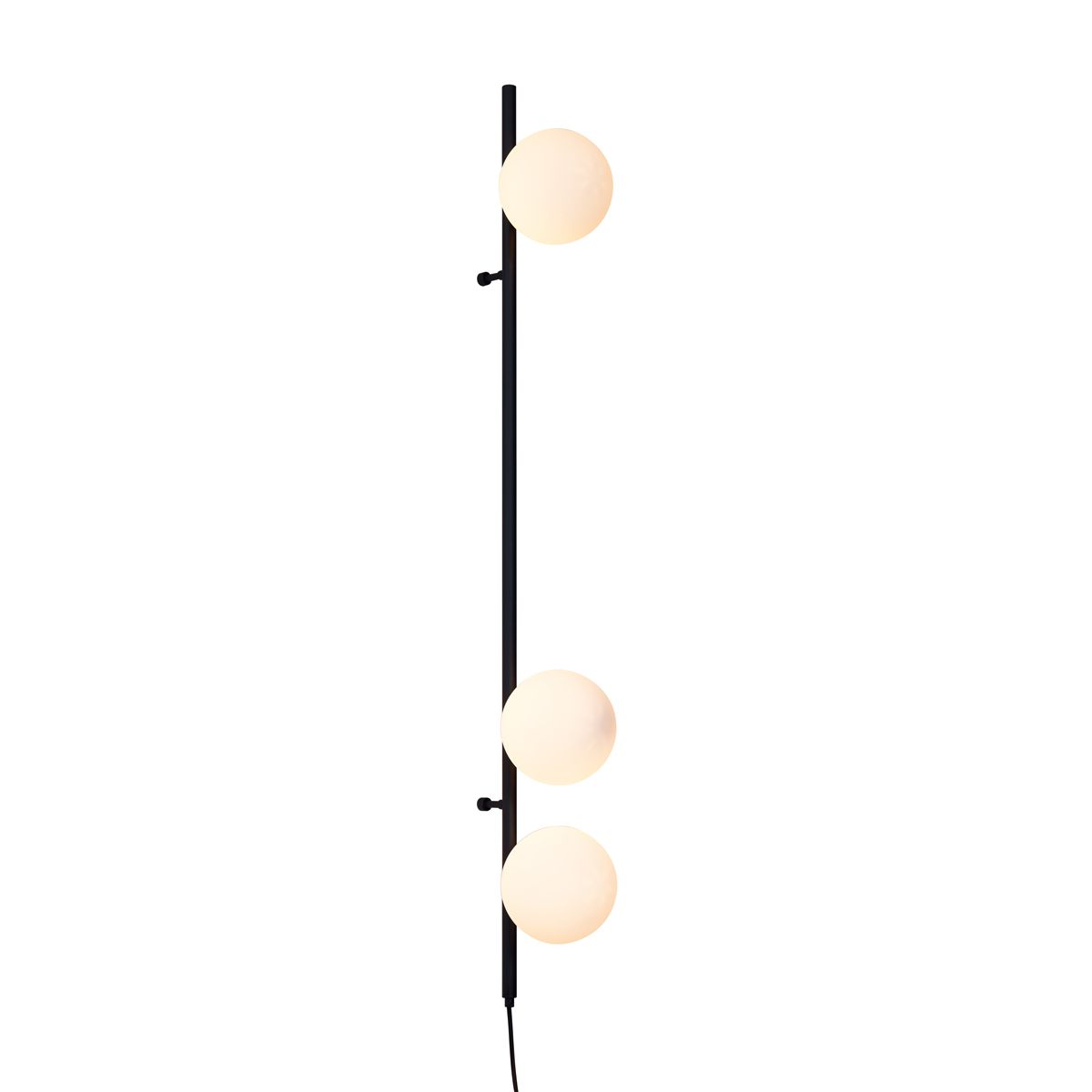 Design wandlamp zwart met mat glas 3-lichts - Vertical