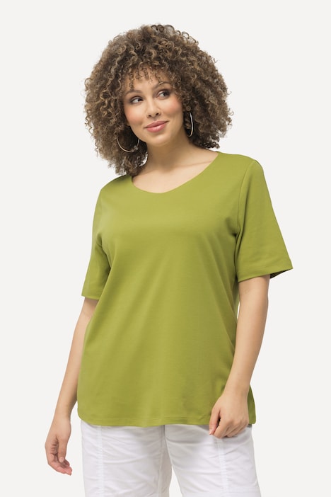 Shirt, doppellagige Vorderseite, Slim, Rundhals, Halbarm