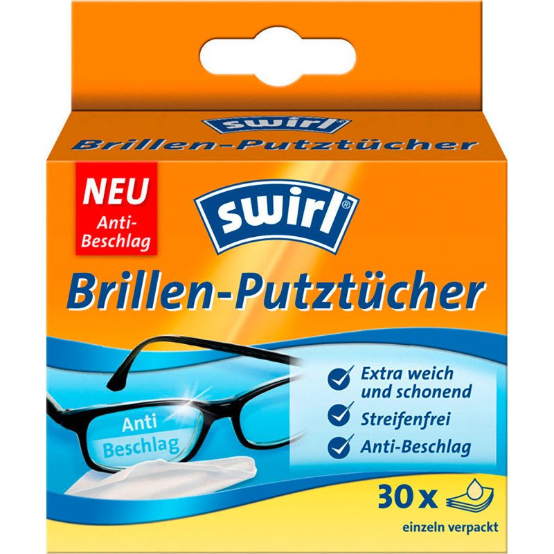 Lingettes nettoyantes pour lunettes Swirl - Boîte de 30