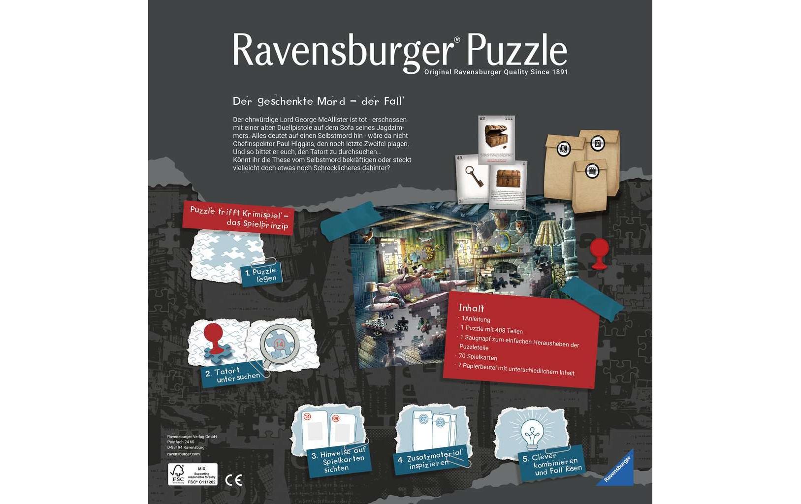 Puzzle X Crime: Der geschenkte MordKombination aus spannendem Krimi und Puzzlespass