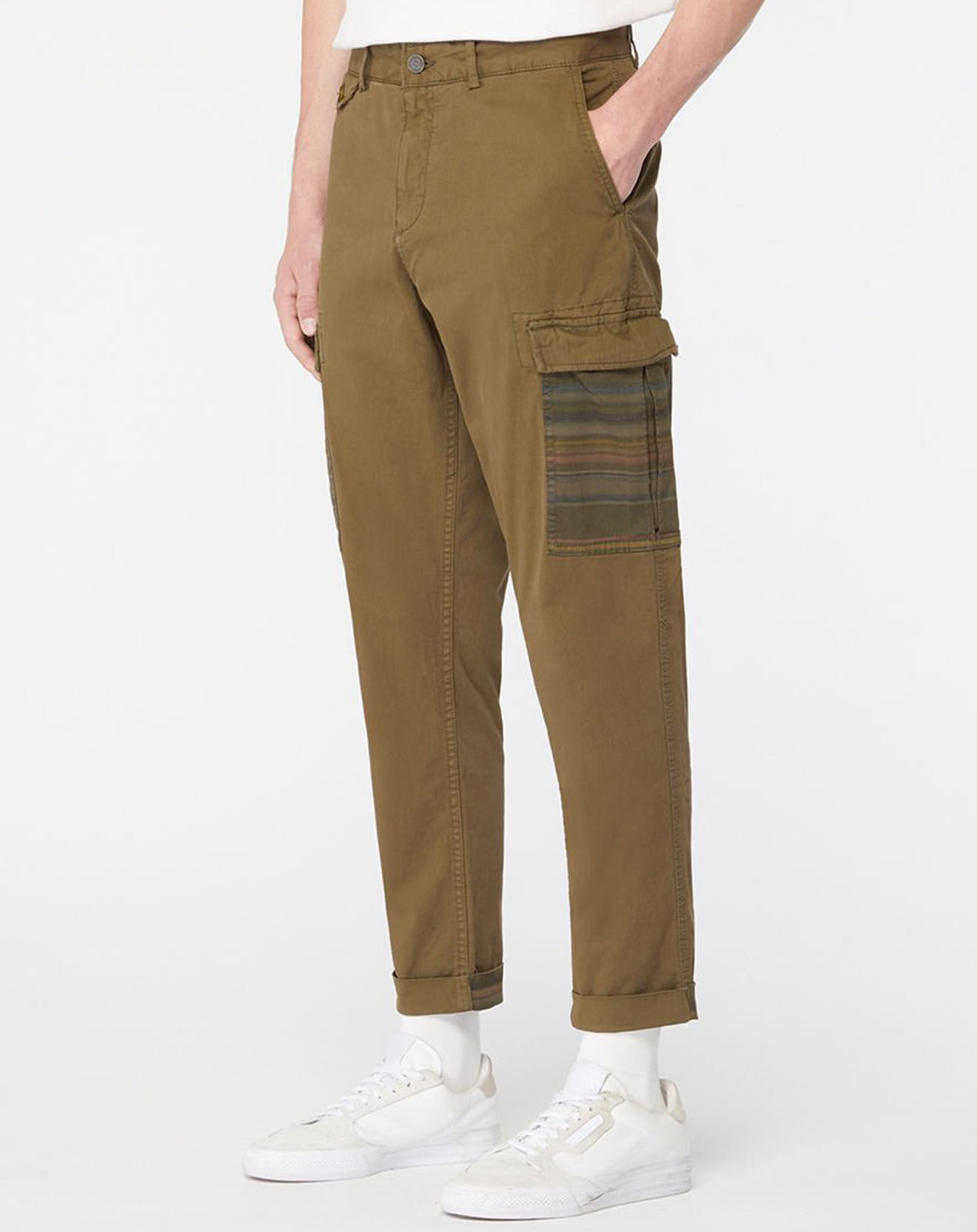Scotch & Soda Pantalon Cargo Loose Tapered kaki foncé