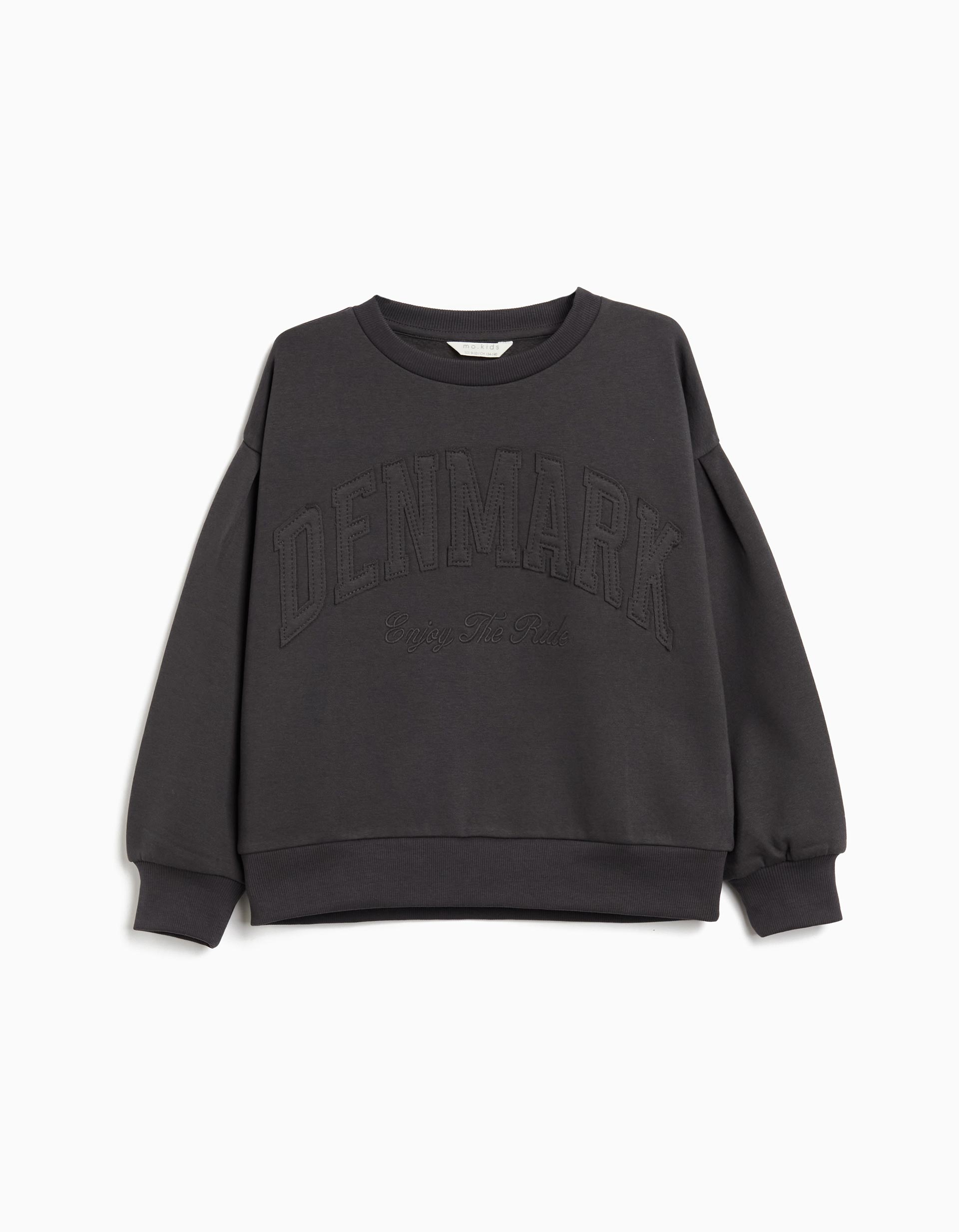 Sweatshirt de Felpa, Menina, Cinzento Escuro