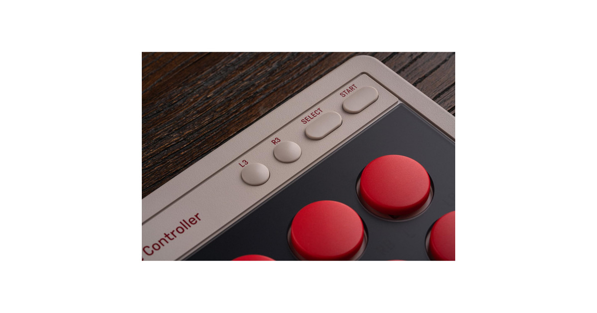 8BitDoArcade Controller  (Grijs/rood, 2.4 GHz / Bluetooth / USB, Nintendo Switch, Pc)
