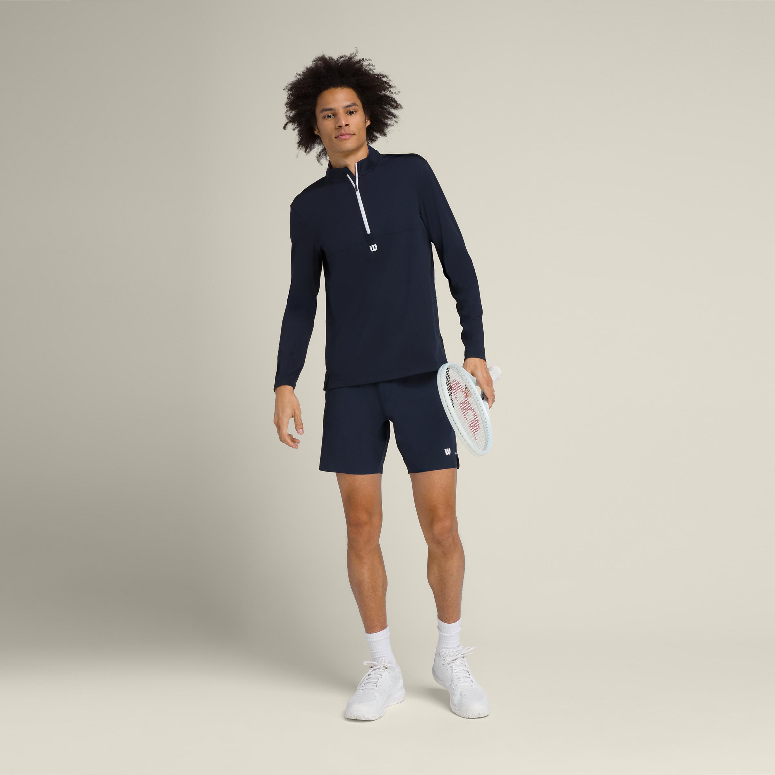 Wilson Elevate Performance Haut Manches Longues Hommes - Bleu Foncé