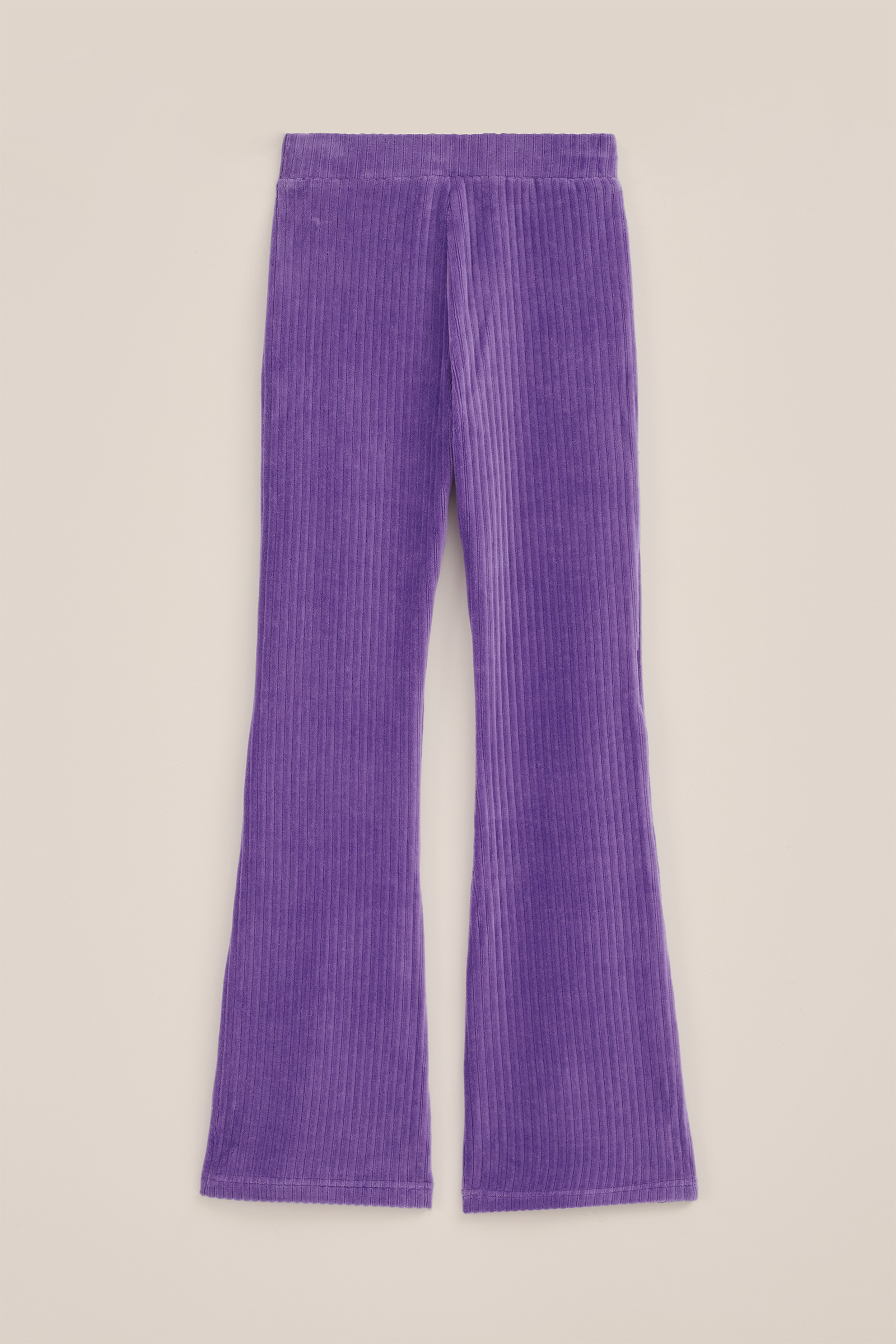 Meisjes velvet flared legging van ribstof WE Fashion Paars