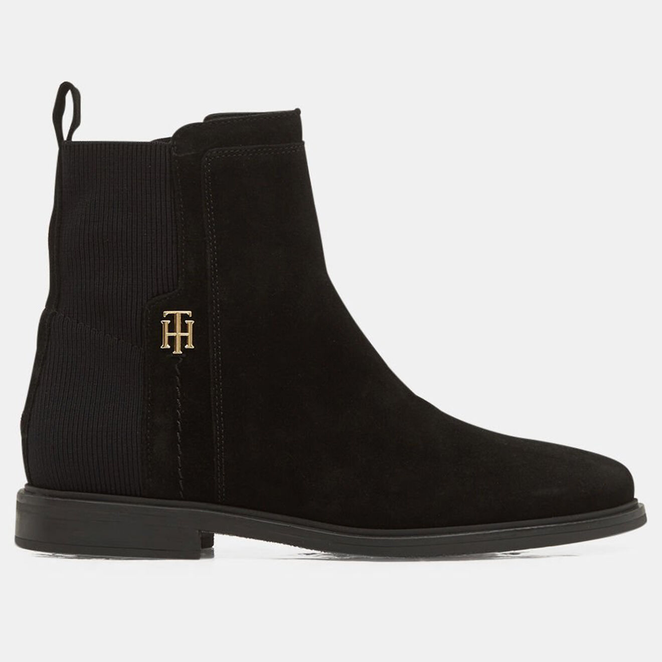 Tommy Hilfiger Bottines en Velours de Cuir Essentials noires