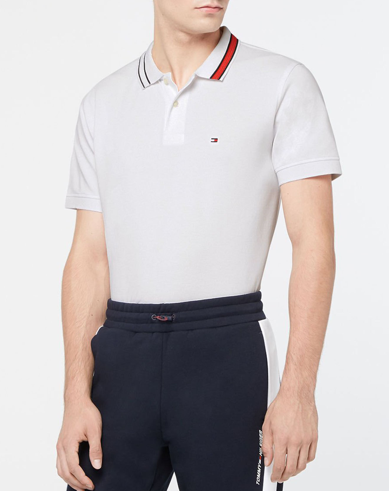 Tommy Hilfiger Polo Regular en Coton Bio mélangé Sophisticated Tipping blanc
