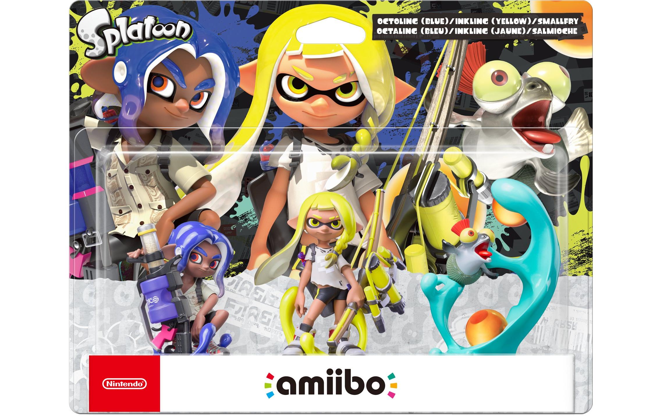 amiibo Splatoon – Octoling Blue, Inkling Yellow, SmallfrySpielfiguren mit integriertem NFC-Transponder