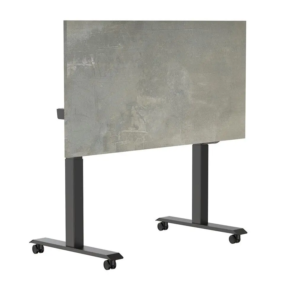 Elektrisch verstelbaar, opklapbaar en verrijdbaar bureau - 160x80 cm - Zwart