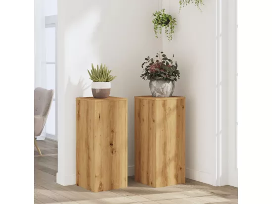 Supports pour plantes 2 pcs chêne artisanal bois d'ingénierie