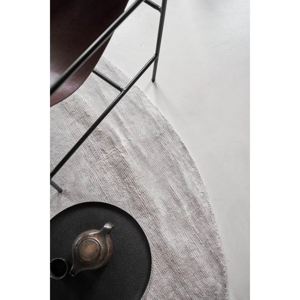 Interieur05 rond viscose Vloerkleed Felva Zilver/Grijs - 180 x 180 cm