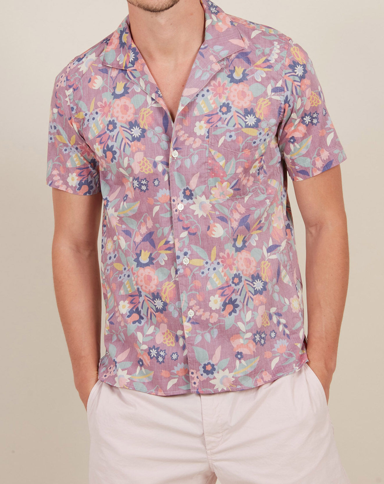 Hartford Chemise Slim Slam reverse floral