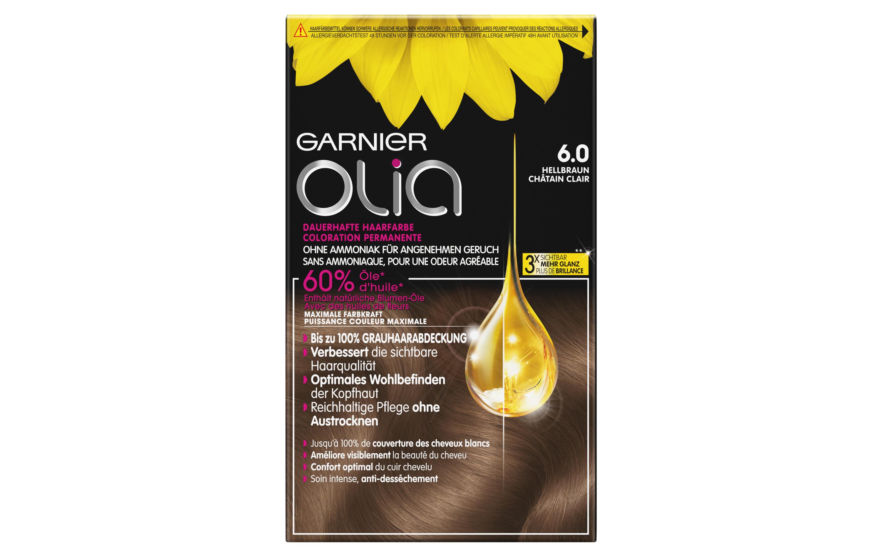 Haarcoloration Olia 6.0 HellbraunDauerhafte Haarfarbe ohne Ammoniak