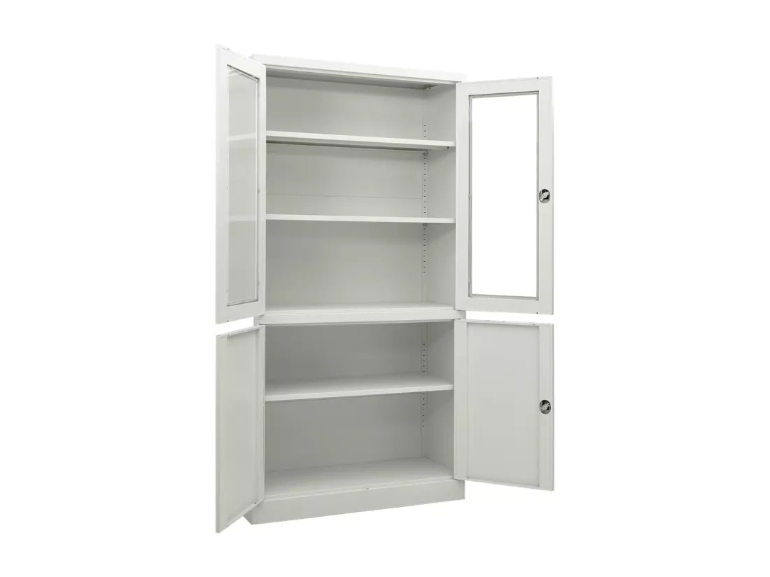 Armoire de bureau Gris clair 90x40x180 cm Acier