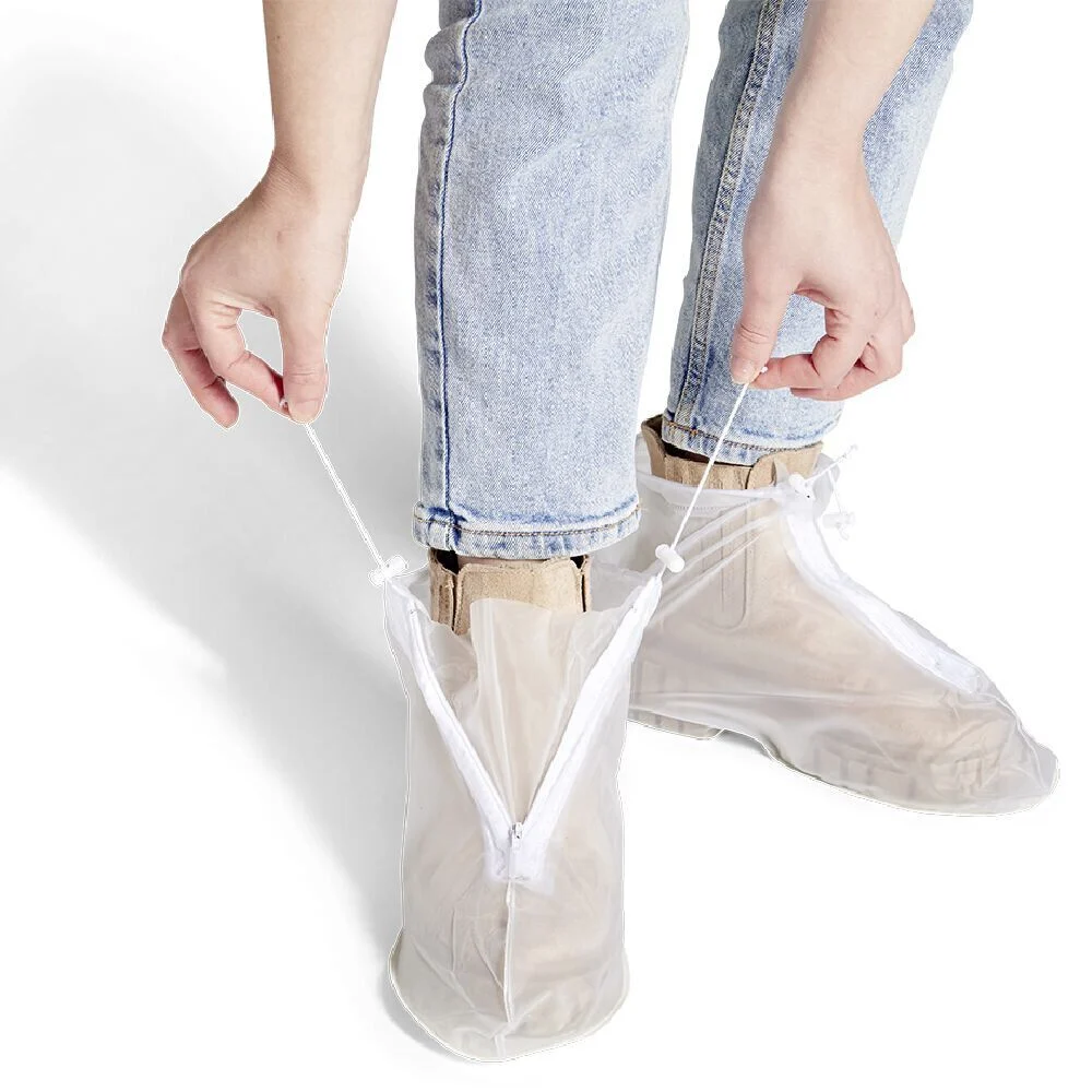 Couvre-chaussures imperméables avec fermeture à glissière et lacets - 1 paire
