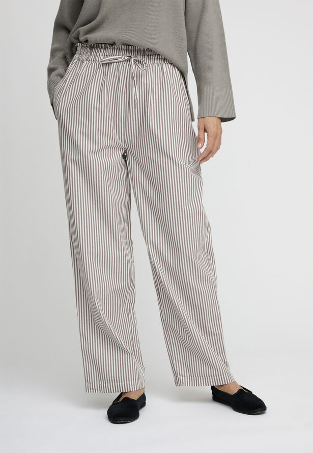 Moshi Moshi Mind moon pants stripe Dark taupe / ecru