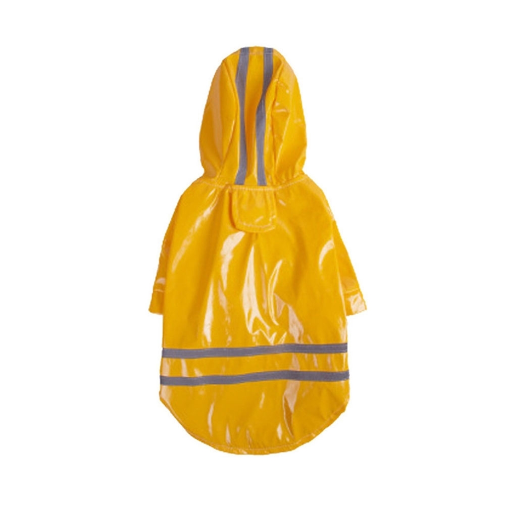 (Gr. XL) Wasserabweisende Haustier Regen Jacke Hunde Mantel mit Kapuze   Reflektoren - Gelb
