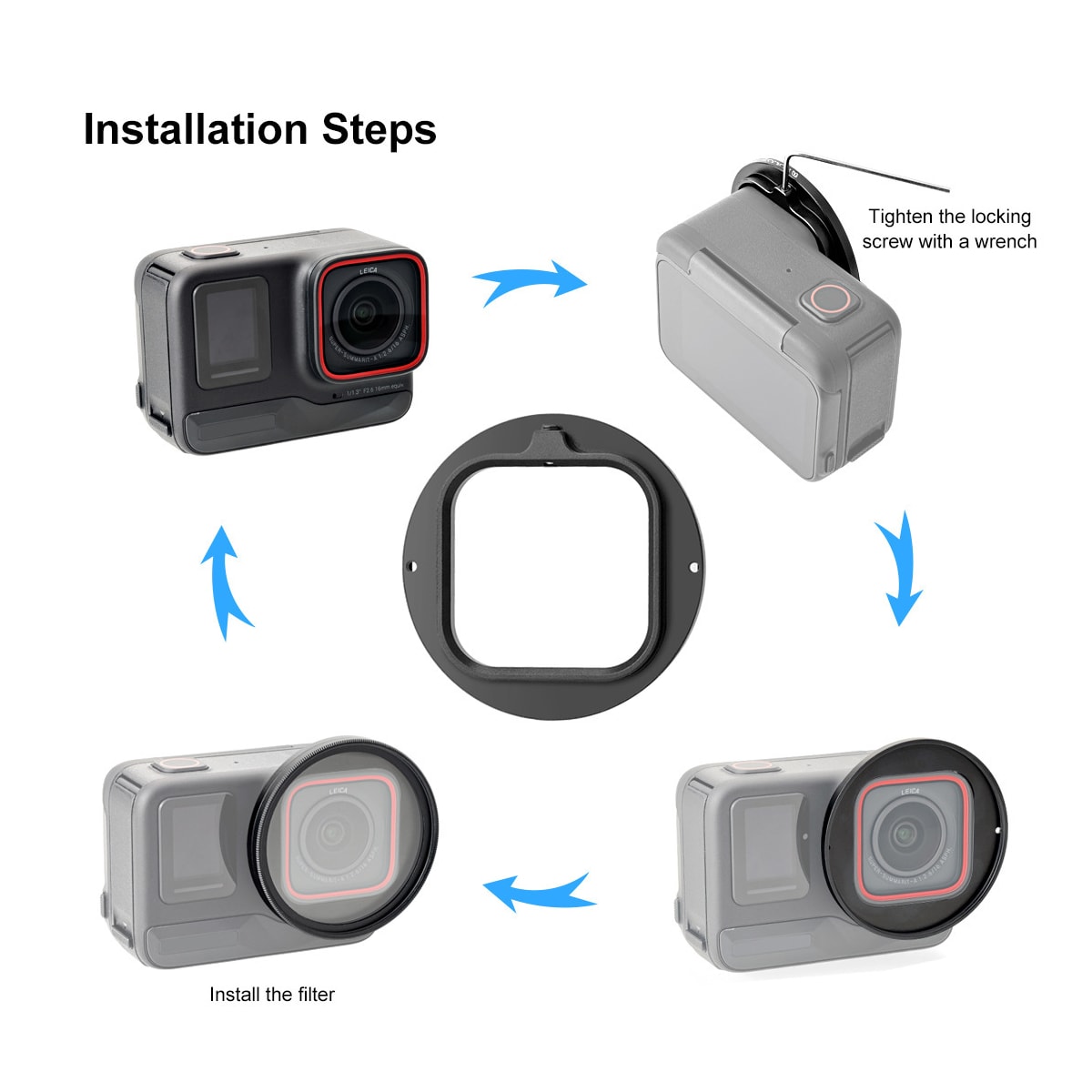 Kameralinsefilteradapterringsett for Insta360 Ace Pro