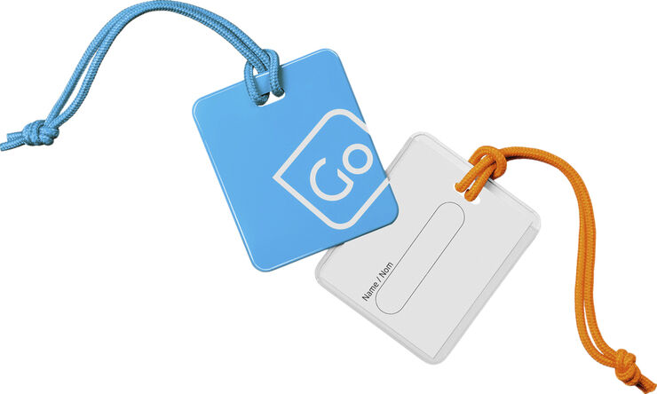 Go Travel Luggage Tags Twin Pack Blue/Orange Blue
