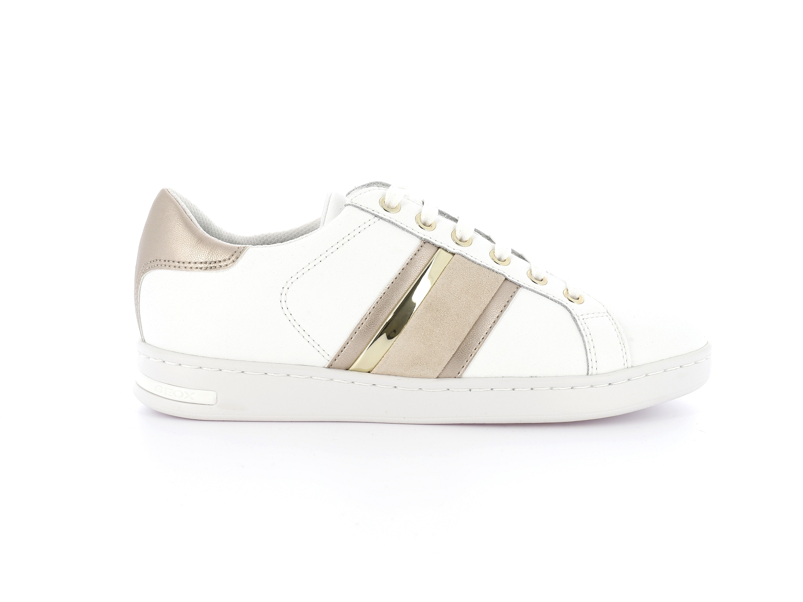 Geox-D JAYSEN D361BE Matières combinées Blanc-Or