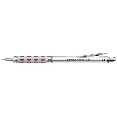 Pentel Druckbleistift Graphgear, 0.3 mm, HB, silber/braun