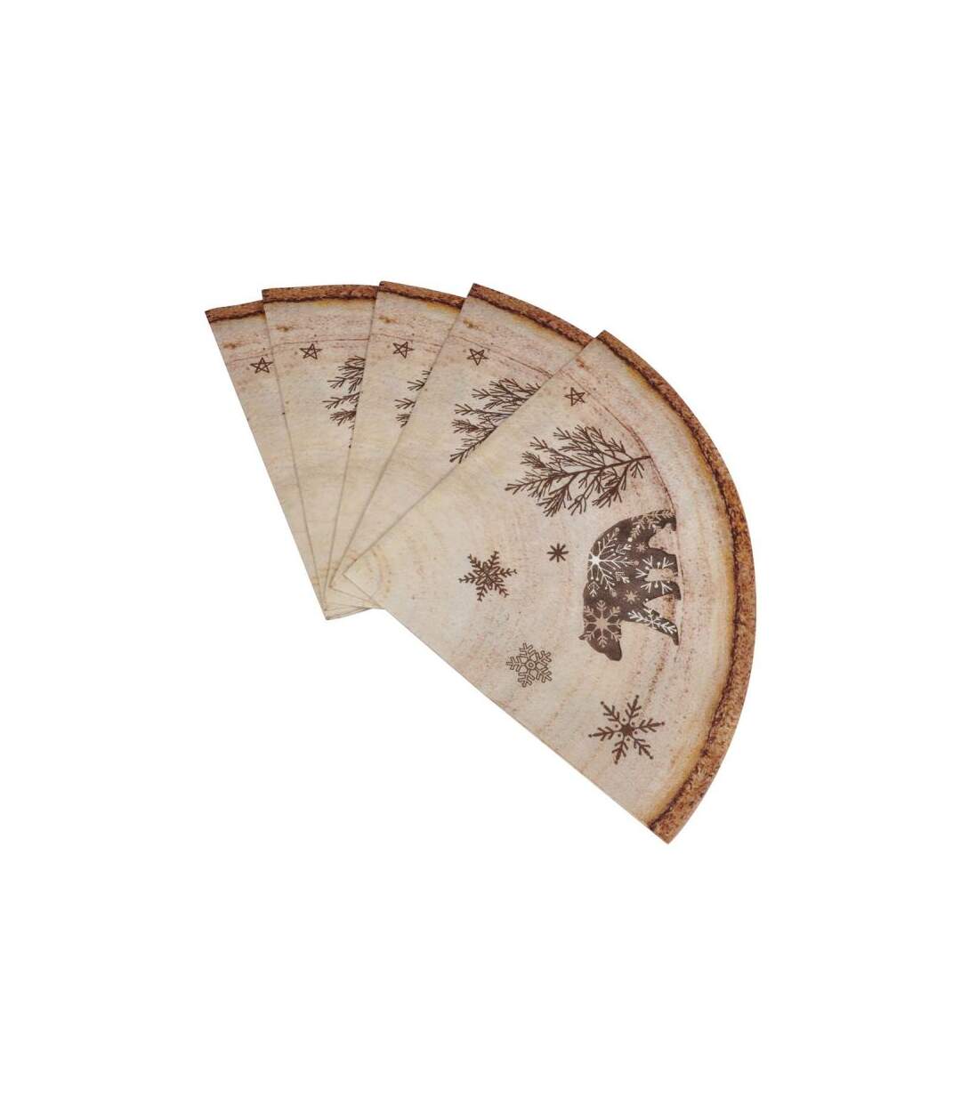 Paris Prix - Lot De 12 Serviettes En Papier animal 32cm Naturel