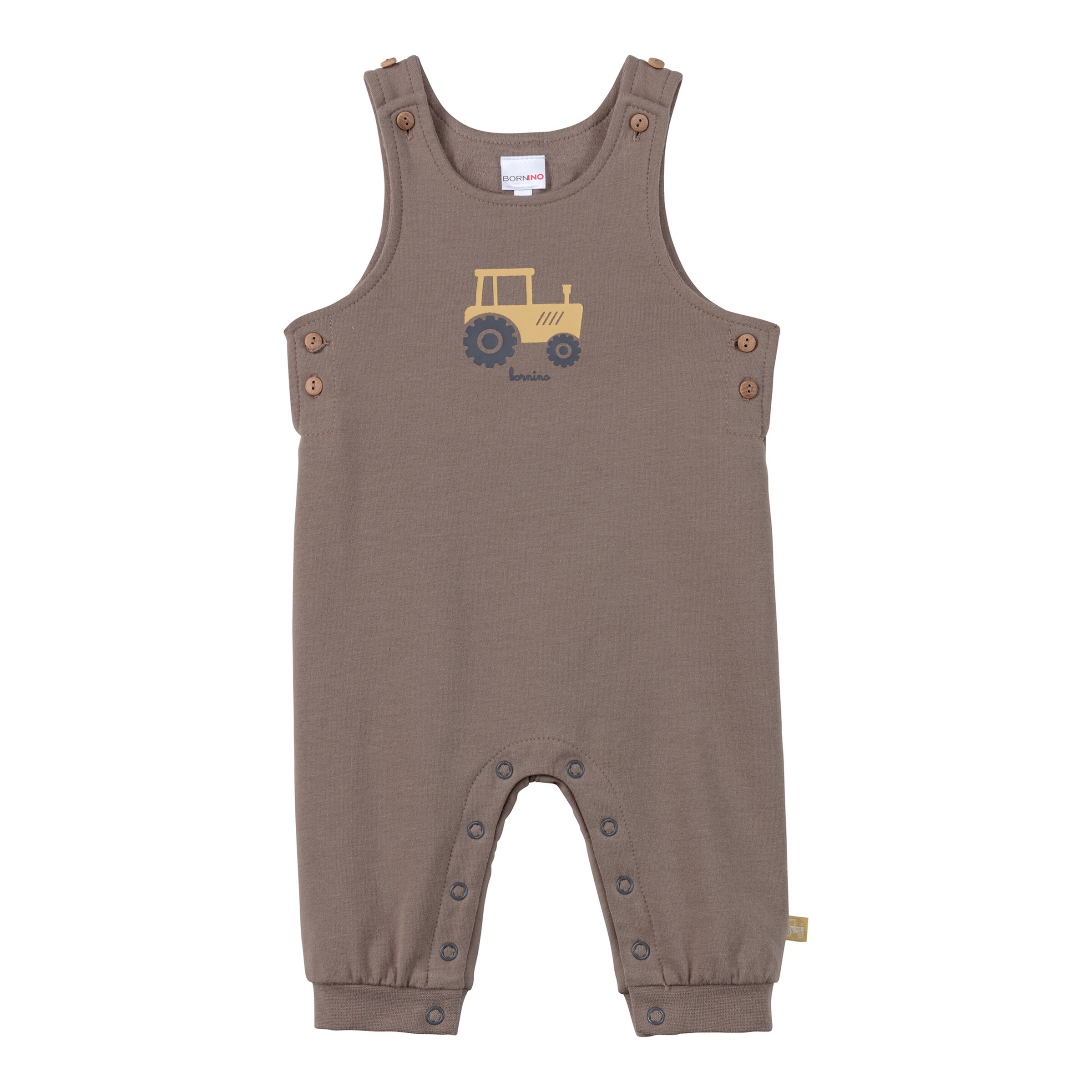 Bornino - Farm Life 2-tlg. Set Latzhose und Shirt Traktor braun/offwhite