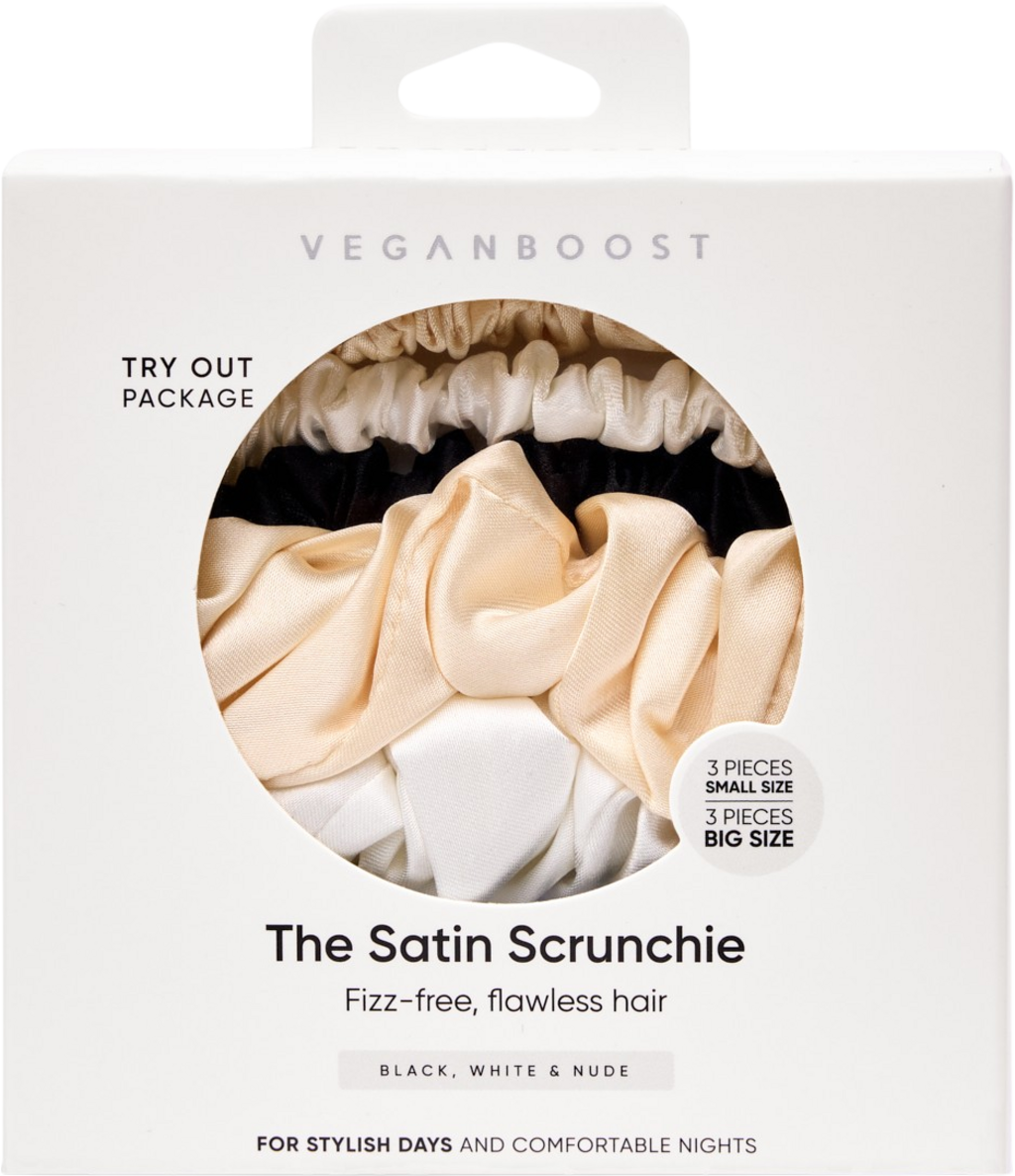 Veganboost  Satin Scrunchie, Mix, 6 Stk