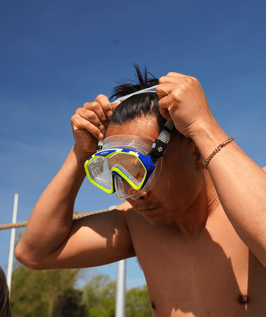 Watery snorkelsæt til voksne (fra 15 år) - Leach/Breeve - Hvid/lyserød