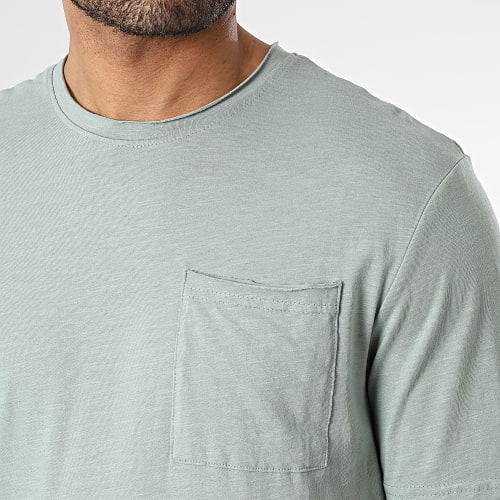 Tee Shirt A Poche Roy Reg Vert Chiné