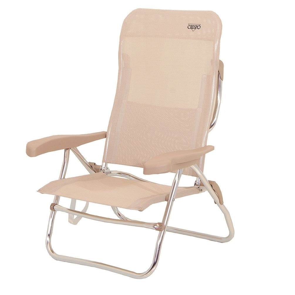 Crespo AL/223 Classic Strandstuhl / Liege hellgrau