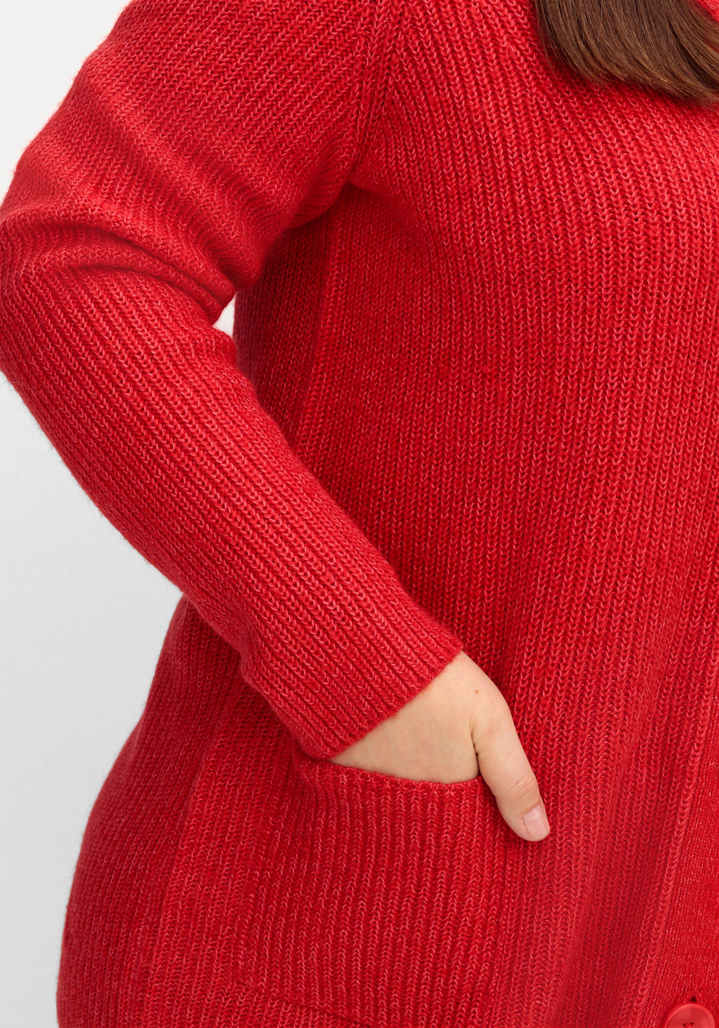Strickjacke im Patentstrick, mit Schalkragen